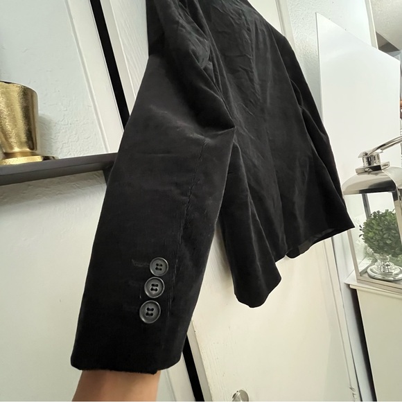 H&M Mens Black Blazer Sport Coat Two Button Jacket Corduroy Casual Suits Sz 44 - Picture 7 of 12